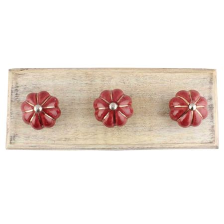 Cherry Golden Line Ceramic Melon Wooden Hooks